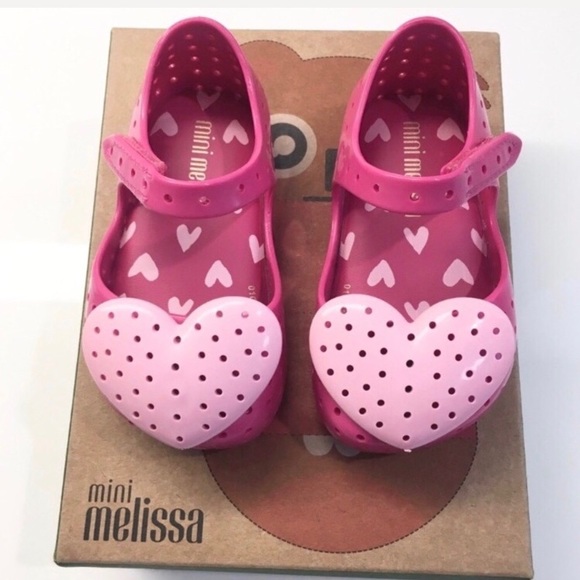 Mini Melissa Other - NEW Mini Melissa Pink Heart Detail Flats 8💕